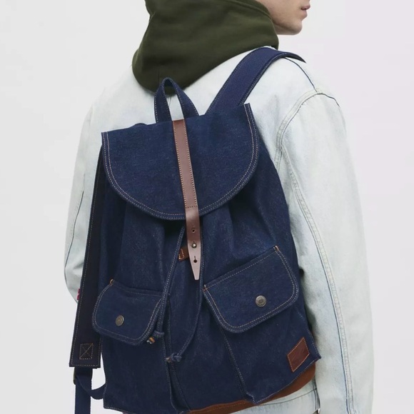 LEVI’S HERITAGE BACKPACK - Dark Blue Denim - NEW - Picture 2 of 6